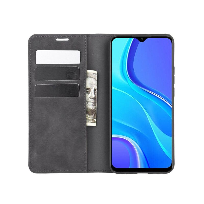 Cover Xiaomi Redmi 9 Flip Cover Blødt Lædereffekt