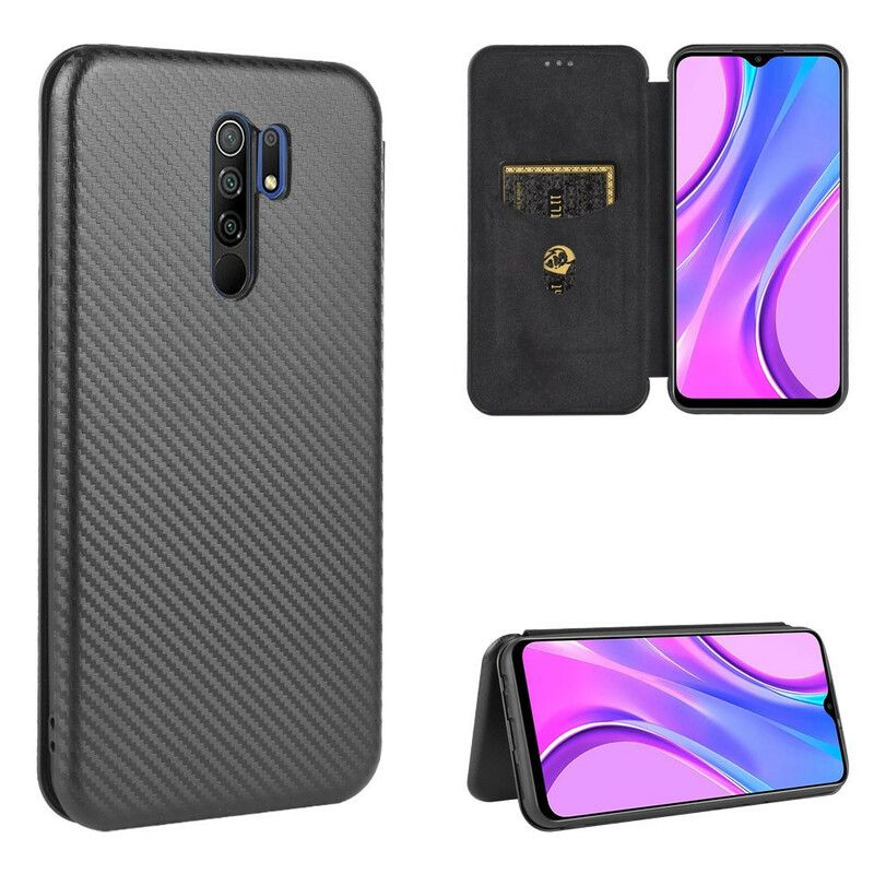 Cover Xiaomi Redmi 9 Flip Cover Farvet Carbon Silikone