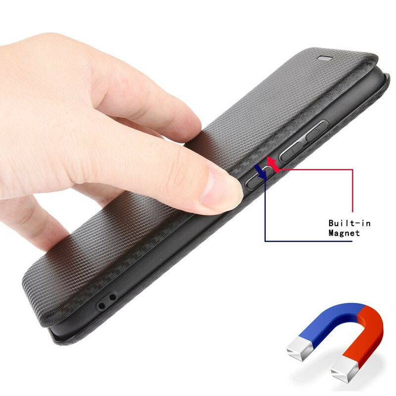 Cover Xiaomi Redmi 9 Flip Cover Farvet Carbon Silikone