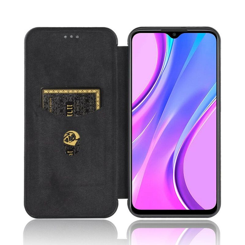 Cover Xiaomi Redmi 9 Flip Cover Farvet Carbon Silikone