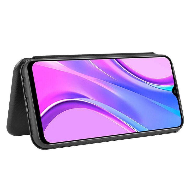 Cover Xiaomi Redmi 9 Flip Cover Farvet Carbon Silikone