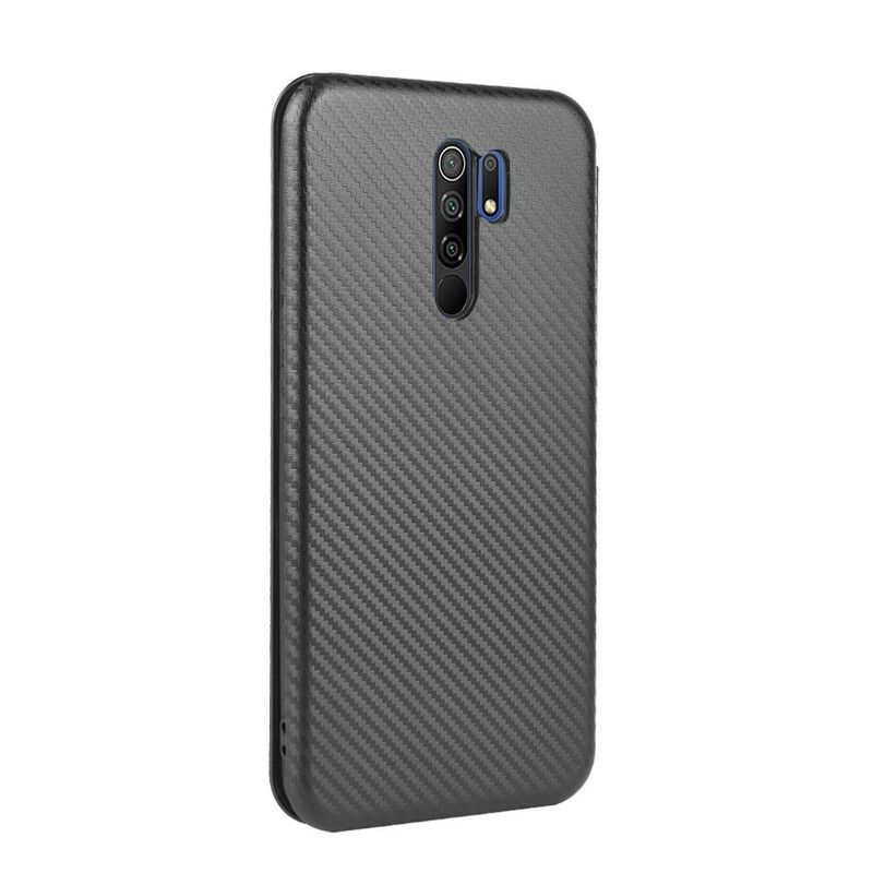 Cover Xiaomi Redmi 9 Flip Cover Farvet Carbon Silikone