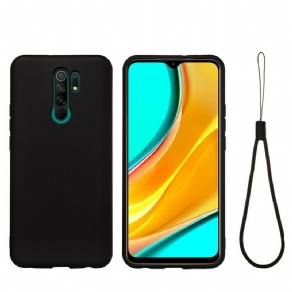 Cover Xiaomi Redmi 9 Flydende Silikone Med Snor