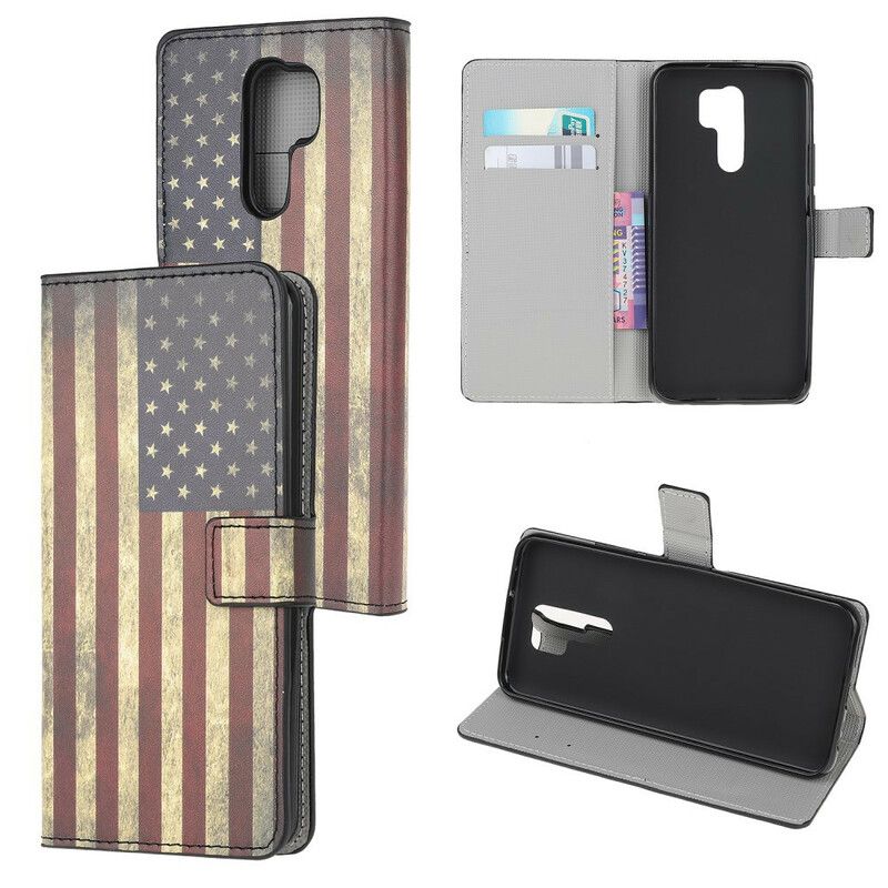 Flip Cover Xiaomi Redmi 9 Amerikansk Flag