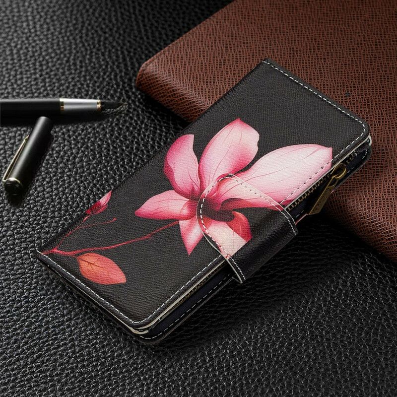 Flip Cover Xiaomi Redmi 9 Blomsterlomme Med Lynlås