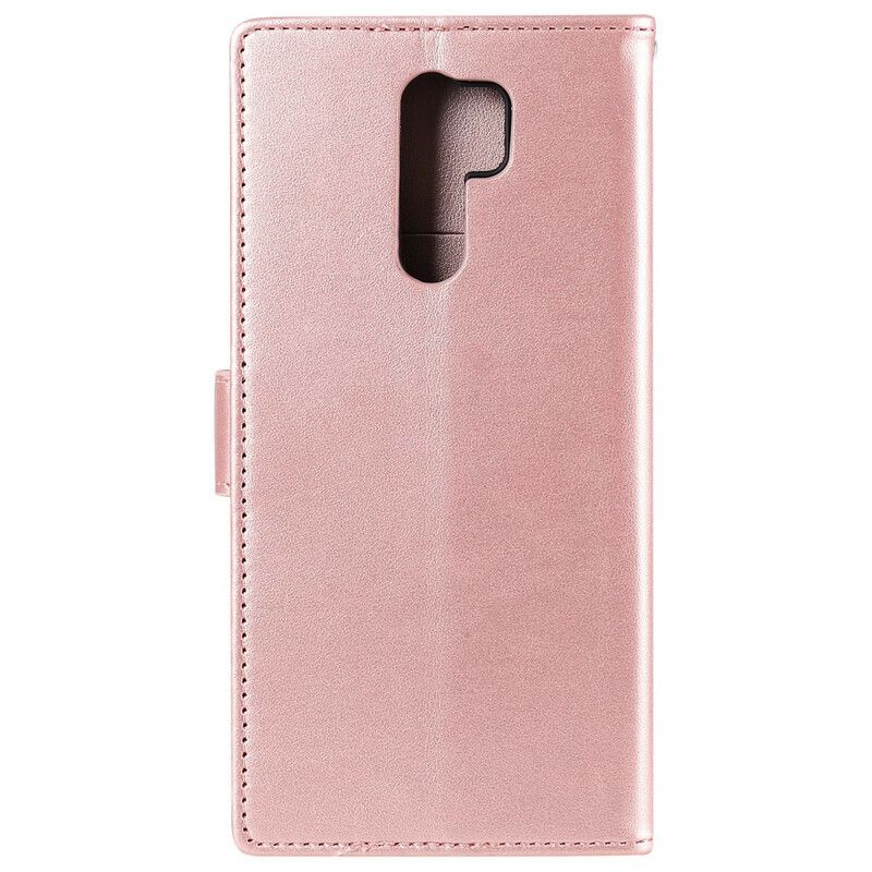 Flip Cover Xiaomi Redmi 9 Med Snor Kærlige Ugler Med Rem