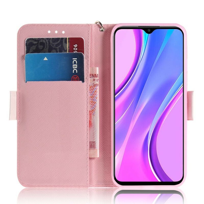 Flip Cover Xiaomi Redmi 9 Med Snor Thong Hamstere