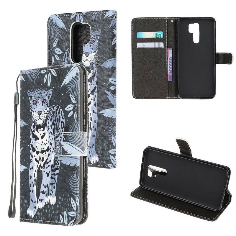 Flip Cover Xiaomi Redmi 9 Med Snor Thong Leopard