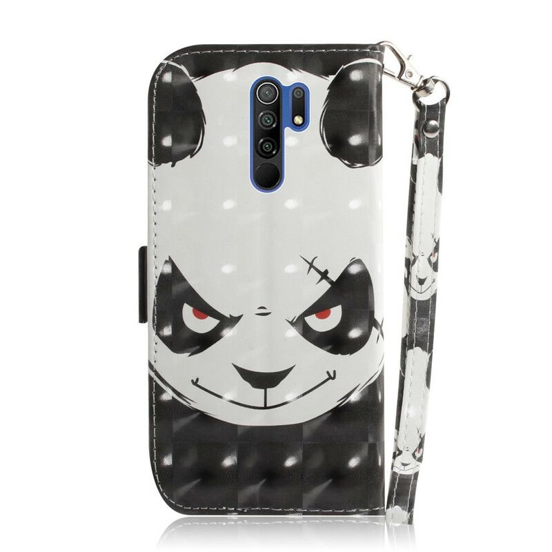 Flip Cover Xiaomi Redmi 9 Med Snor Vred Panda Med Rem