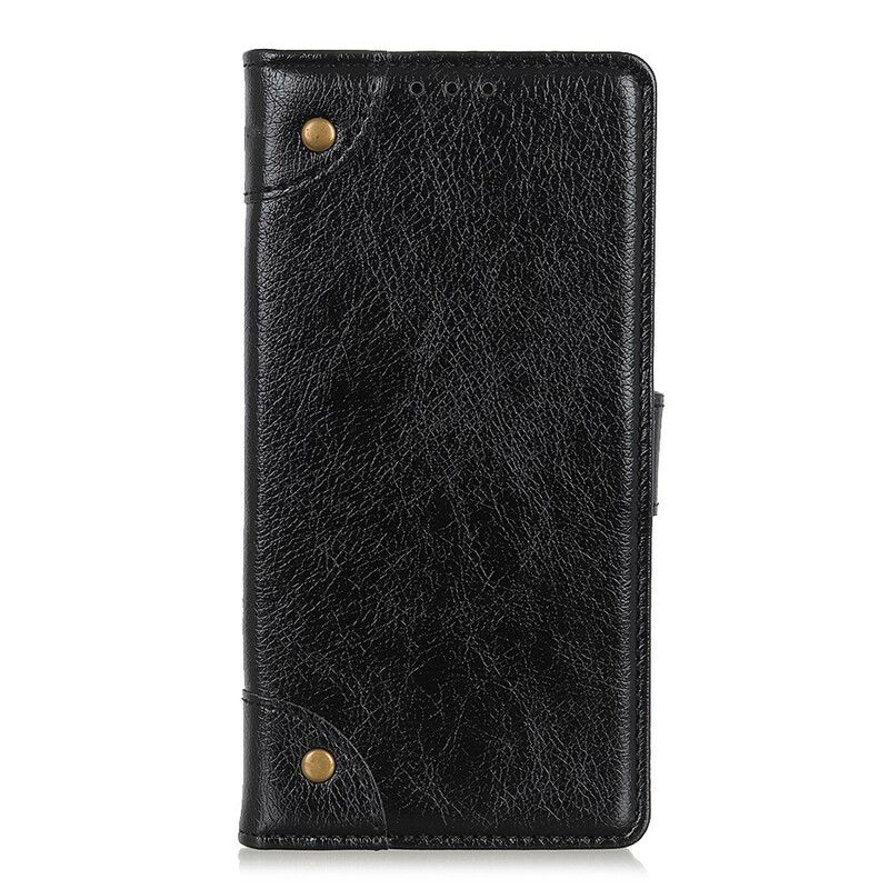 Flip Cover Xiaomi Redmi 9 Vintage Nitter Nappa Læder Stil