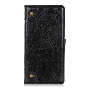 Flip Cover Xiaomi Redmi 9 Vintage Nitter Nappa Læder Stil