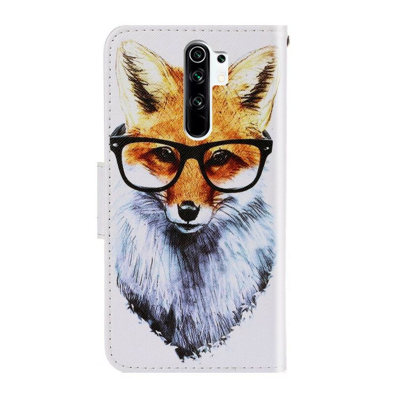 Læder Cover Xiaomi Redmi 9 Med Snor Smart Fox Med Rem