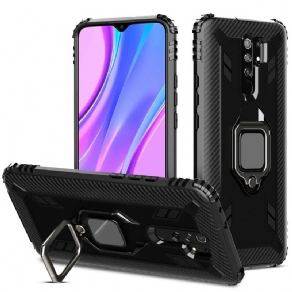 Mobilcover Xiaomi Redmi 9 Ringstil Kulfiber