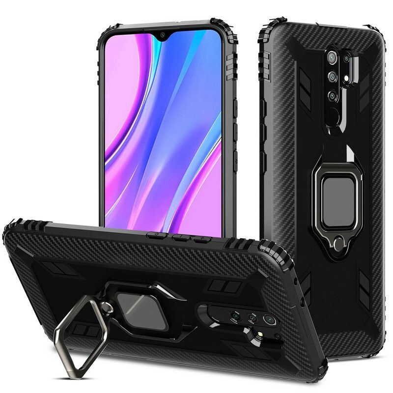 Mobilcover Xiaomi Redmi 9 Ringstil Kulfiber