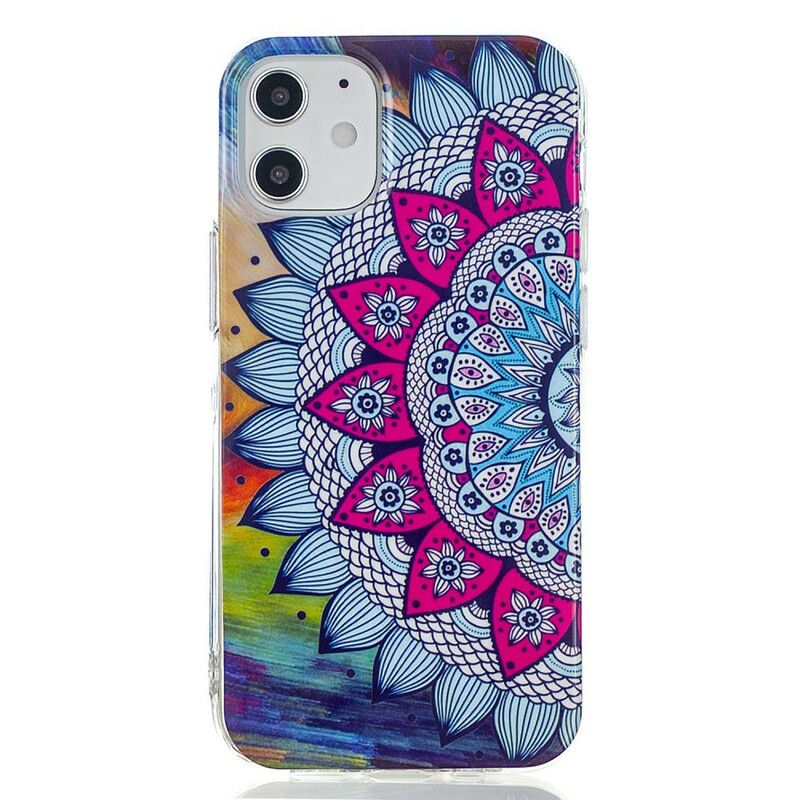 Cover iPhone 12 Mini Fluorescerende Farverig Mandala