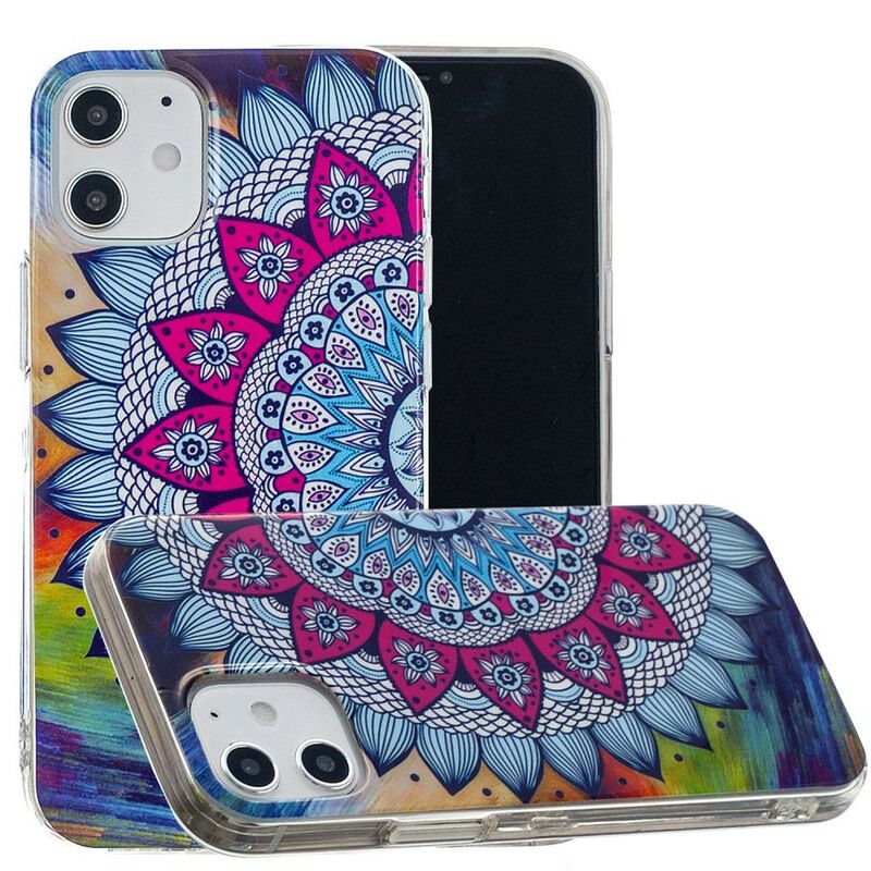 Cover iPhone 12 Mini Fluorescerende Farverig Mandala