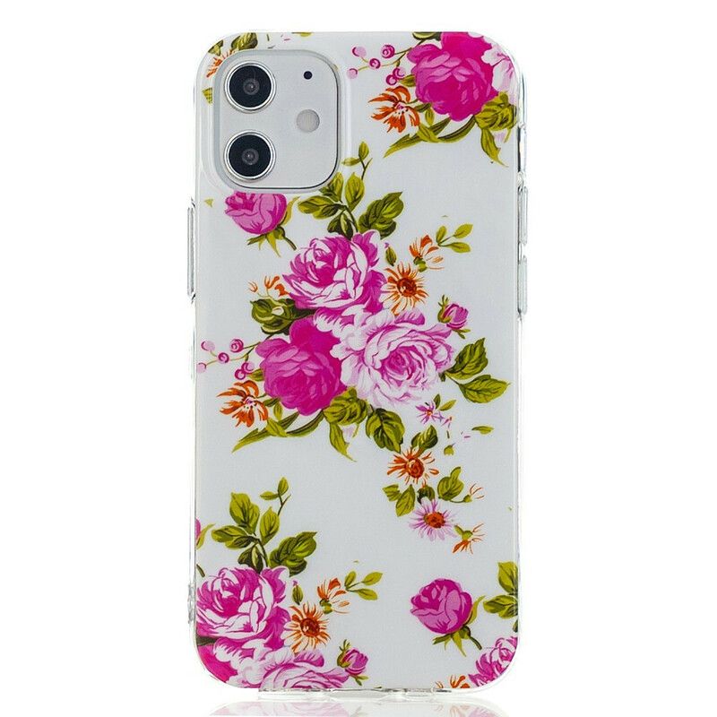 Cover iPhone 12 Mini Fluorescerende Frihedsblomster