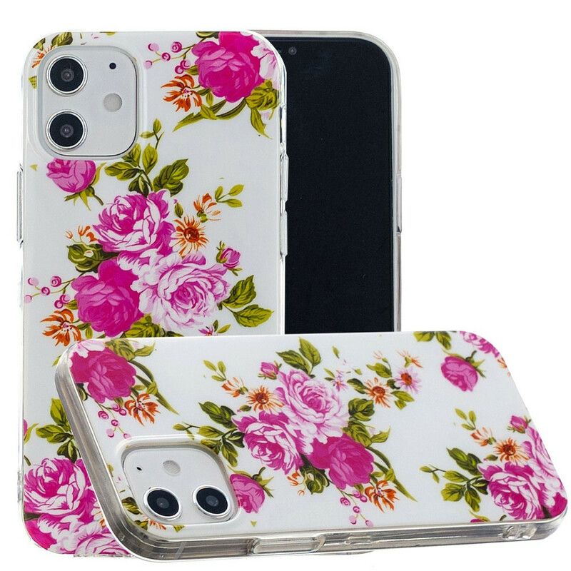 Cover iPhone 12 Mini Fluorescerende Frihedsblomster