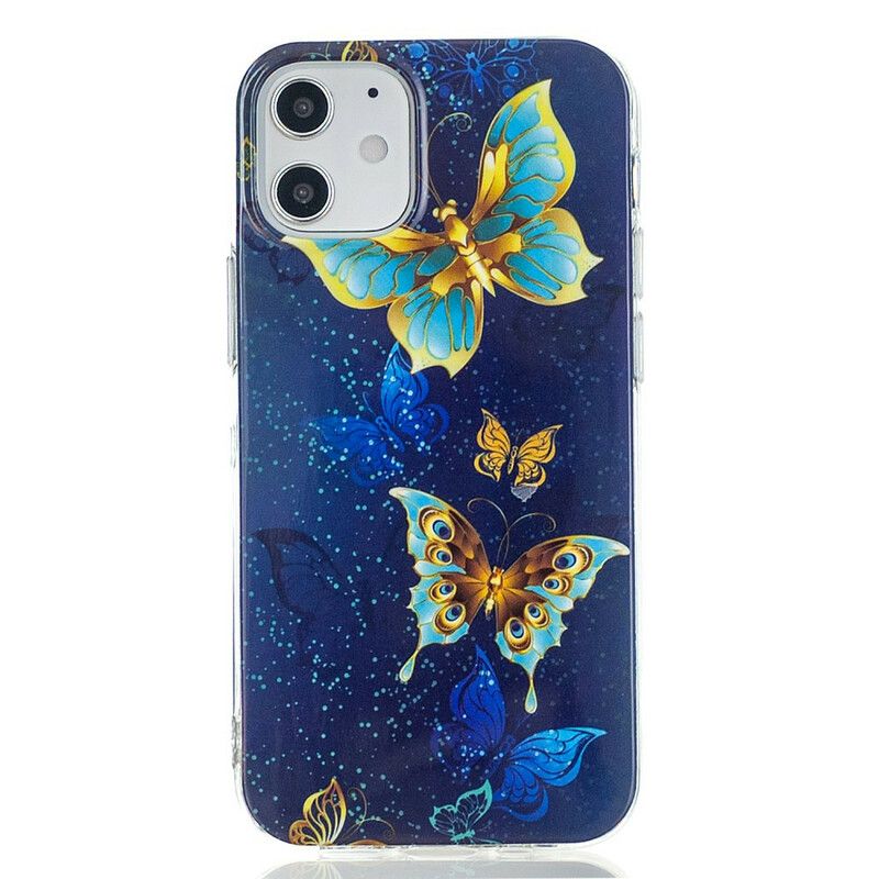 Cover iPhone 12 Mini Fluorescerende Sommerfugleserie