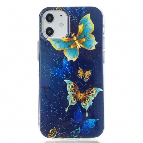 Cover iPhone 12 Mini Fluorescerende Sommerfugleserie