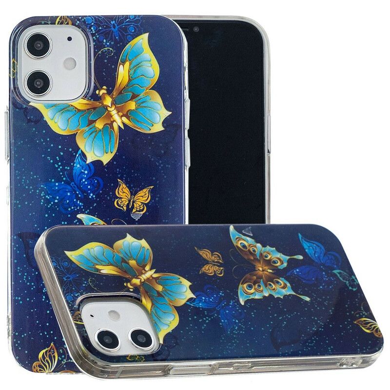 Cover iPhone 12 Mini Fluorescerende Sommerfugleserie