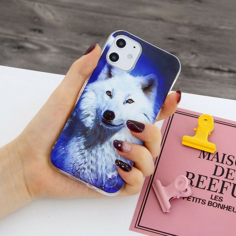 Cover iPhone 12 Mini Fluorescerende Wolf Series