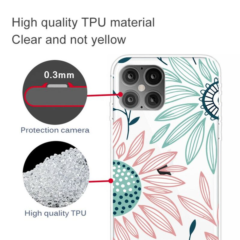 Cover iPhone 12 Mini Gennemsigtig Én Blomst