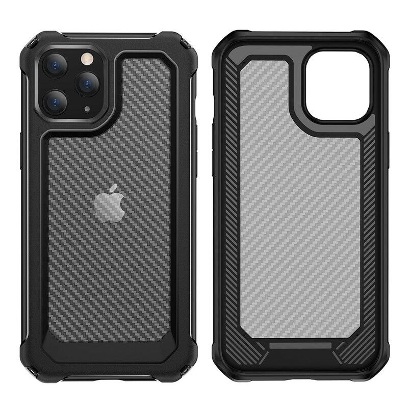 Cover iPhone 12 Mini Transparent Carbon Fiber Texture