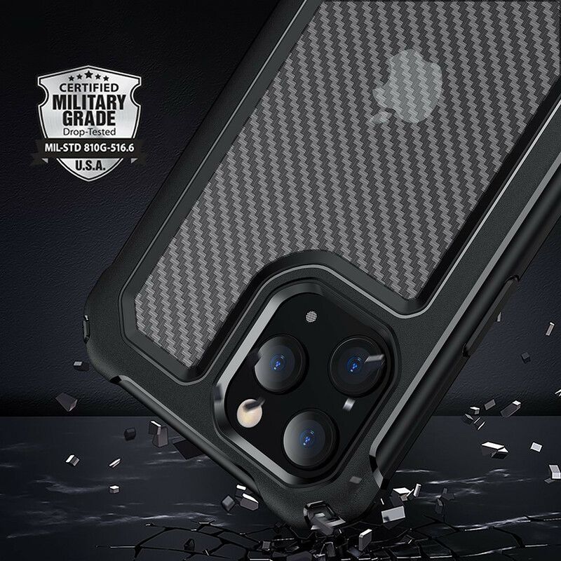 Cover iPhone 12 Mini Transparent Carbon Fiber Texture