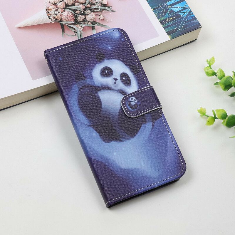 Flip Cover iPhone 12 Mini Med Snor Thong Space Panda