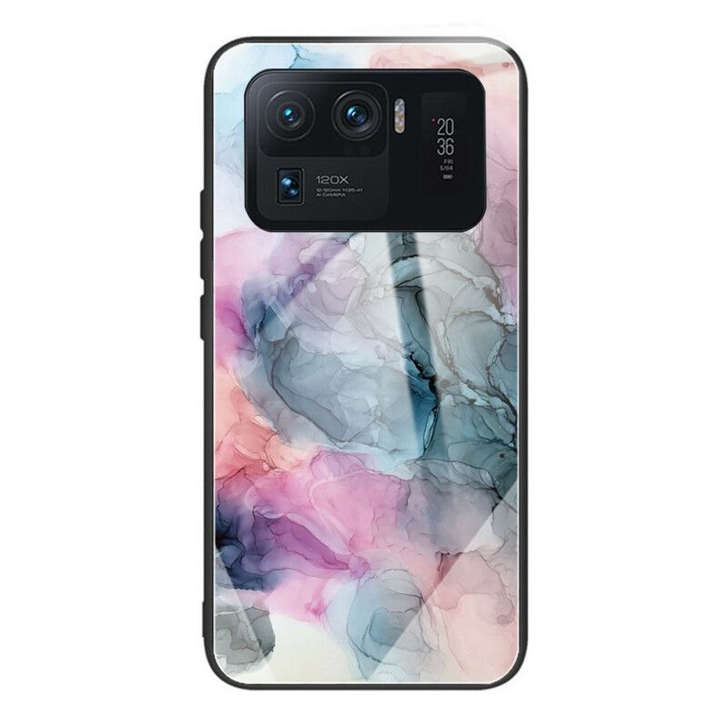 Cover Xiaomi Mi 11 Ultra Akvarel Marmor Hærdet Glas