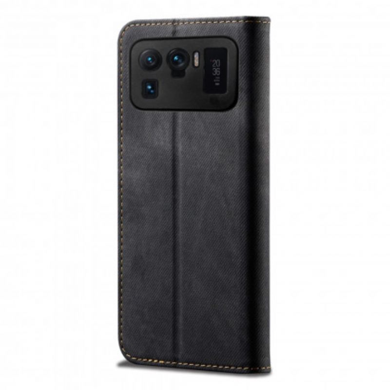 Cover Xiaomi Mi 11 Ultra Flip Cover Imiteret Læder Jeans Tekstur