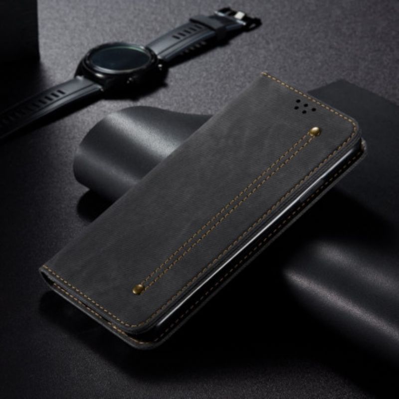 Cover Xiaomi Mi 11 Ultra Flip Cover Imiteret Læder Jeans Tekstur