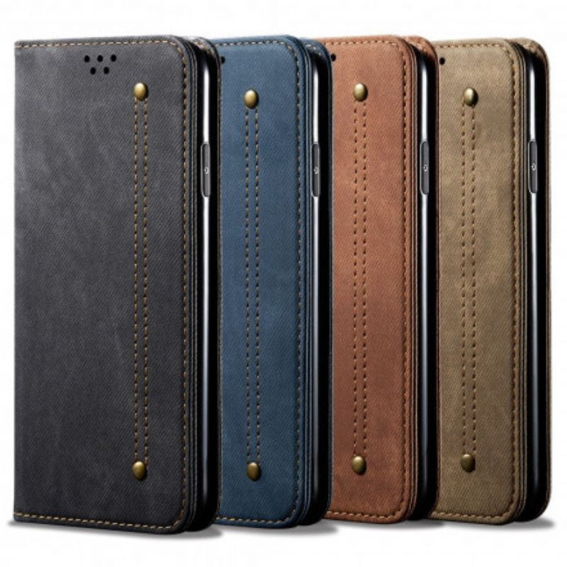 Cover Xiaomi Mi 11 Ultra Flip Cover Imiteret Læder Jeans Tekstur