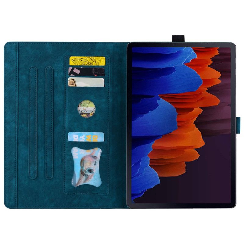 Flip Cover Samsung Galaxy Tab S9 Fe Plus Blomster Og Kattemønster