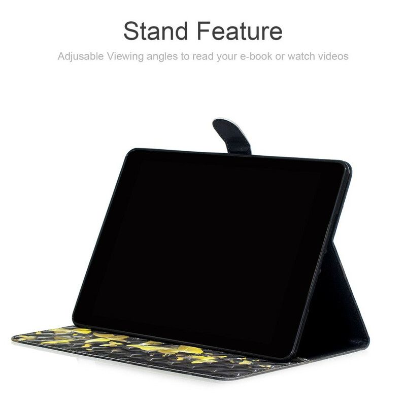 Flip Cover iPad 10.2" (2020) (2019) / Air 10.5" / Pro 10.5" Gule Sommerfugle