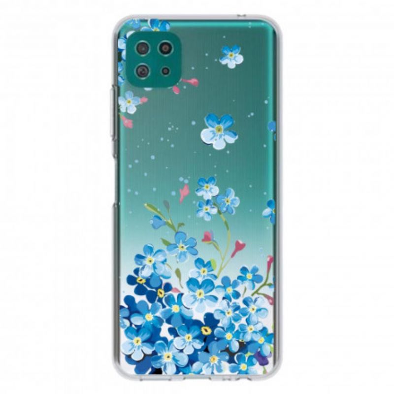 Cover Samsung Galaxy A22 5G Blå Blomster