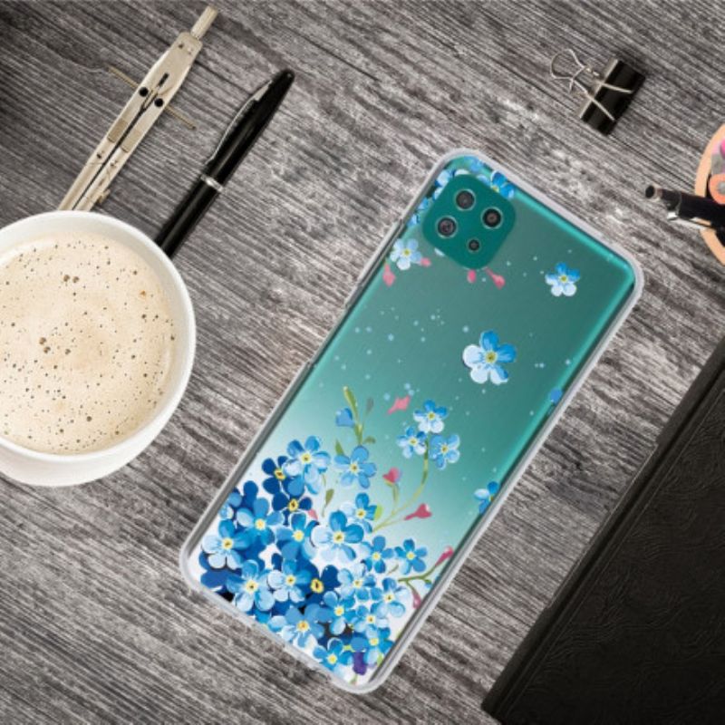 Cover Samsung Galaxy A22 5G Blå Blomster