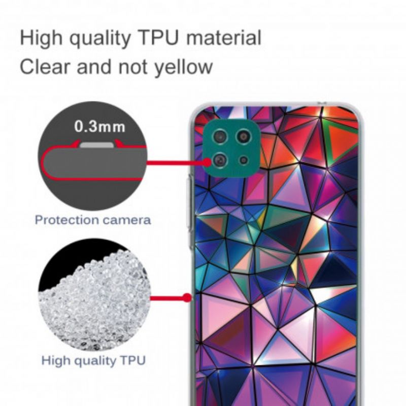 Cover Samsung Galaxy A22 5G Fleksibel Geometri