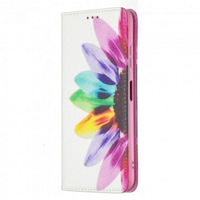 Cover Samsung Galaxy A22 5G Flip Cover Akvarelblomst