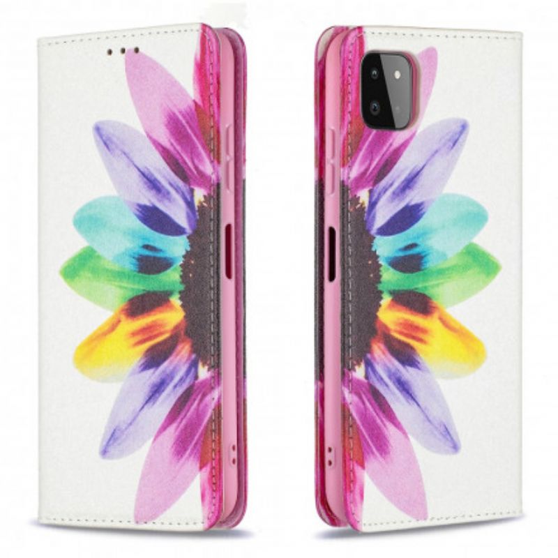 Cover Samsung Galaxy A22 5G Flip Cover Akvarelblomst