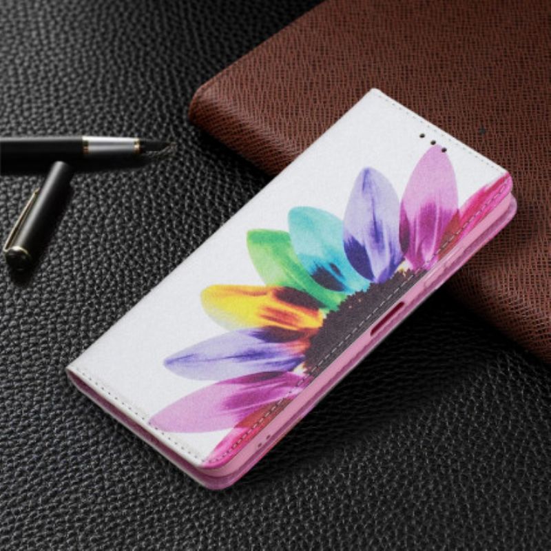 Cover Samsung Galaxy A22 5G Flip Cover Akvarelblomst