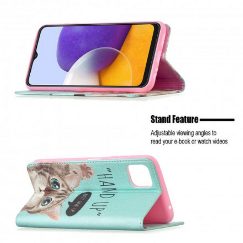 Cover Samsung Galaxy A22 5G Flip Cover Hånd Op