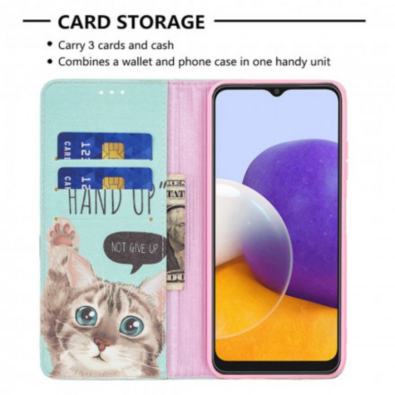 Cover Samsung Galaxy A22 5G Flip Cover Hånd Op