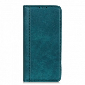 Cover Samsung Galaxy A22 5G Flip Cover Litchi Split Læderversion