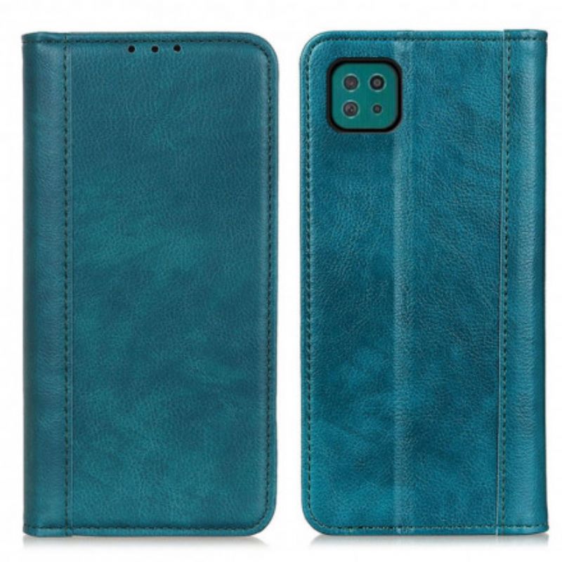 Cover Samsung Galaxy A22 5G Flip Cover Litchi Split Læderversion