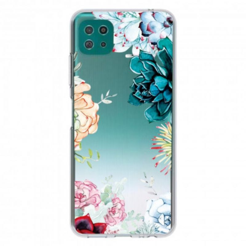 Cover Samsung Galaxy A22 5G Sømløse Akvarelblomster