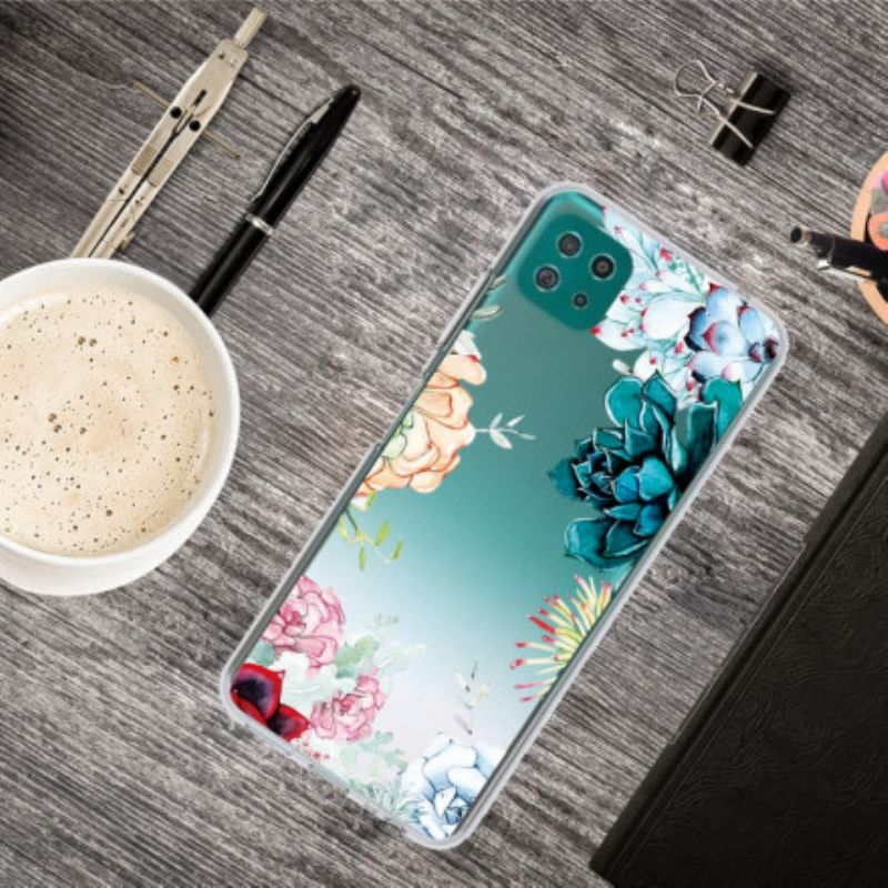 Cover Samsung Galaxy A22 5G Sømløse Akvarelblomster