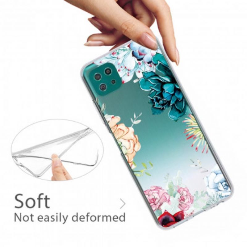 Cover Samsung Galaxy A22 5G Sømløse Akvarelblomster