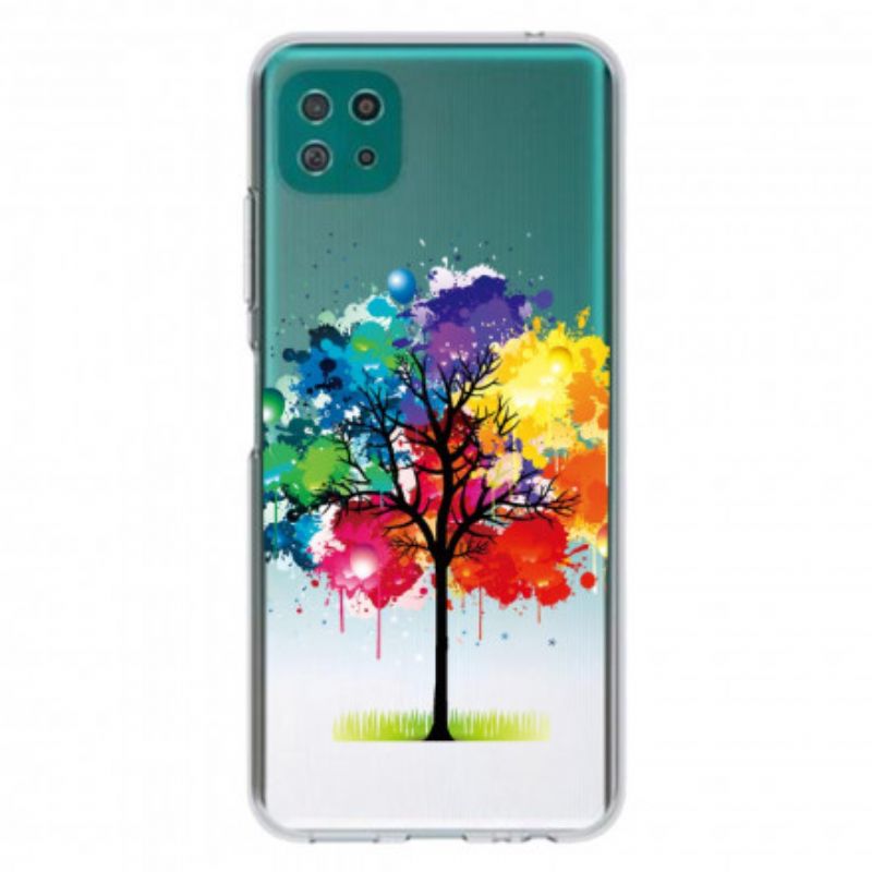 Cover Samsung Galaxy A22 5G Transparent Akvareltræ